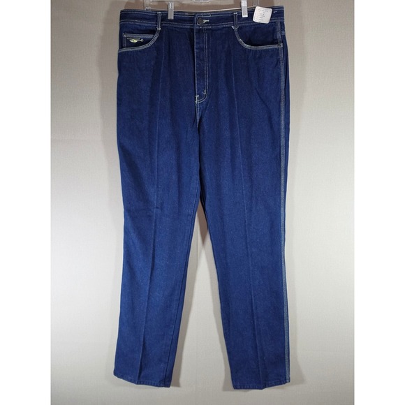 Choppers Other - Choppers Mens Vintage Indigo Denim Jeans Star Embroidery Blue Size 42x35 NWT